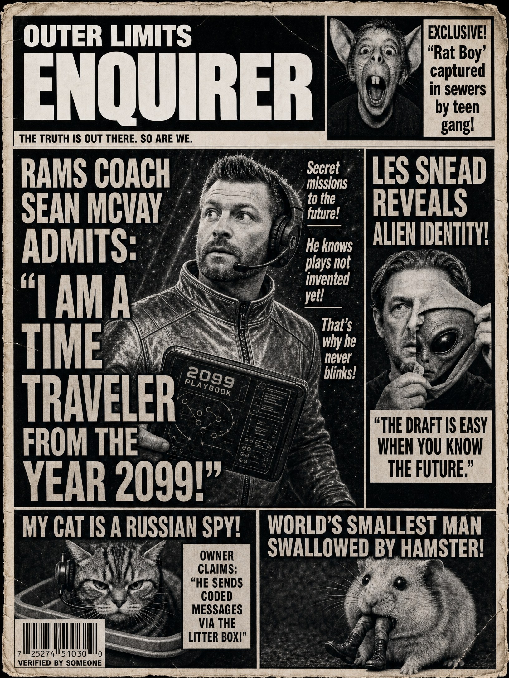 Outer Limits Enquirer — Rams edition front page